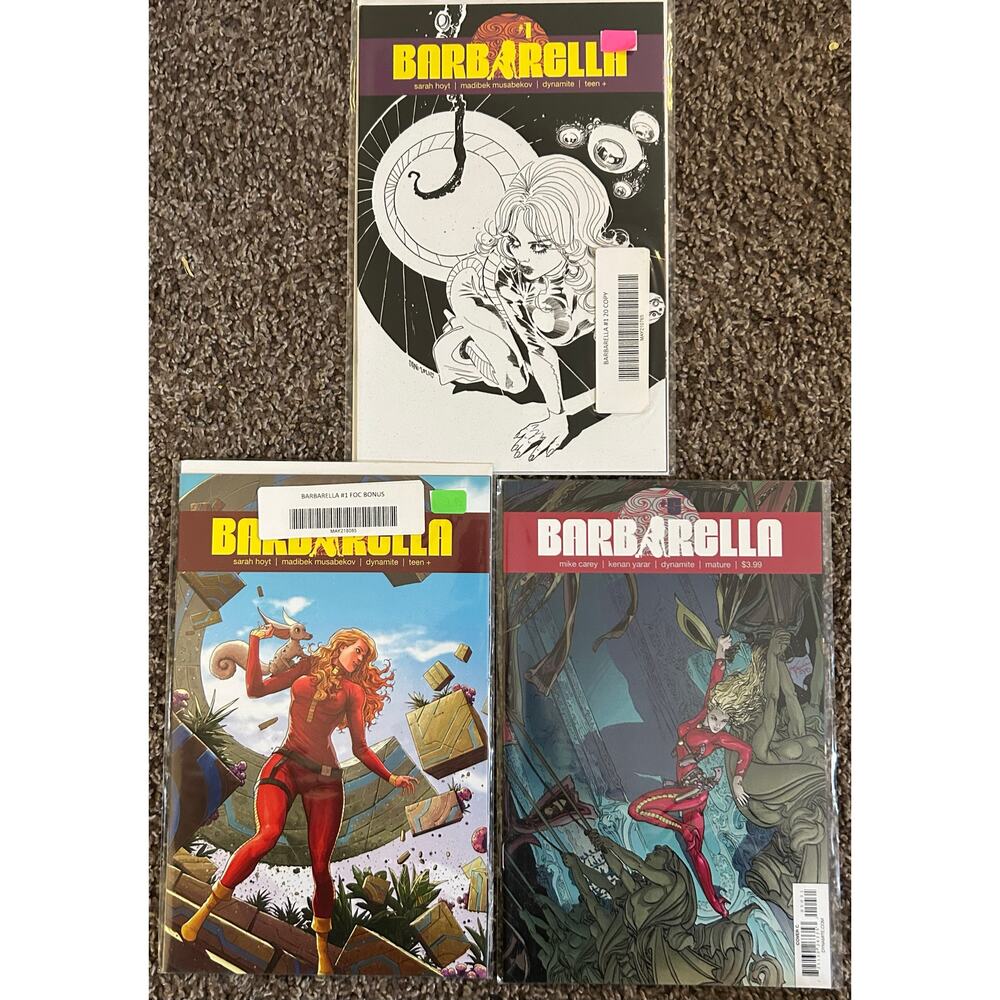 Barbarella #1 B/W, 1 Musabekov, 5 Kaluta (2018-21 Marvel) Lot of 3